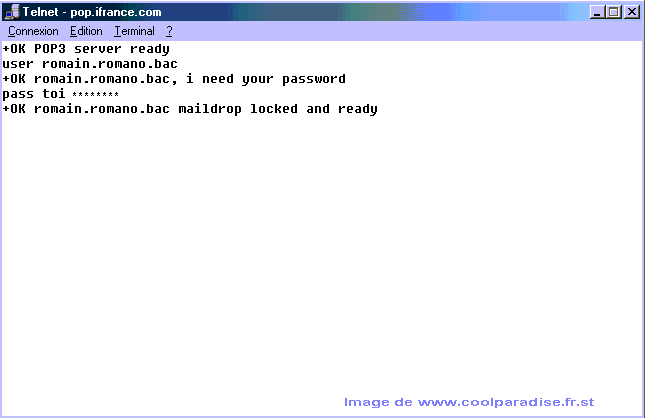 TELNET Connexion to POP 3